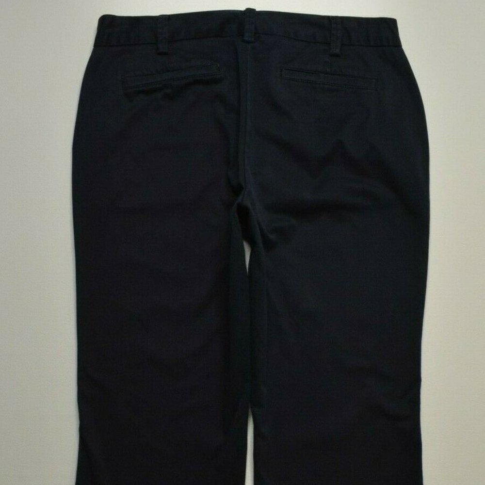 LANDS END Size 6 FIT 2 Womens NAVY Blue TROUSER Leg STRETCH Chino MID Rise Pants - Picture 3 of 6
